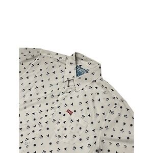 Men's DIXXON Sea Legs Button Down Short Sleeve Anchor AOP Shirt XL